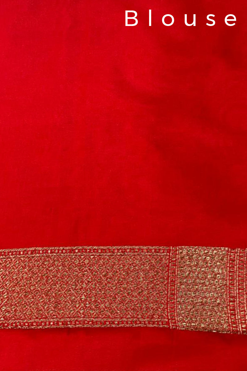 Red Ethnic Woven Silk Saree