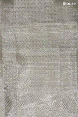 Moonlight Silver Handwoven Tissue Silk Saree