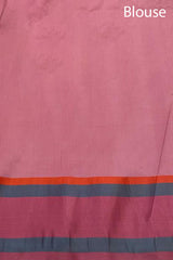 Pastel Peach Striped Handwoven Organza Silk Saree