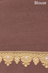 Mauve Geometrical Cotton Banarasi Saree