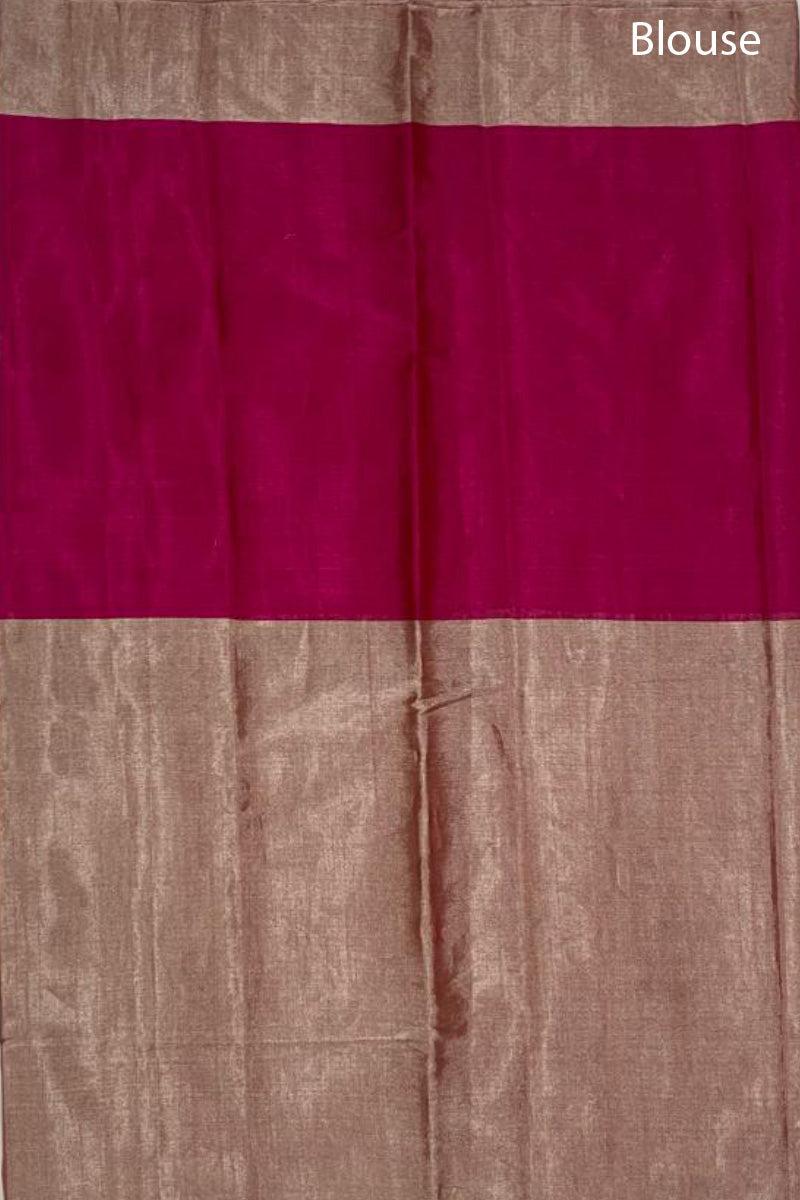 Magenta Pink Woven Tissue Silk Saree