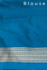 Teal Ethnic Woven Silk Saree