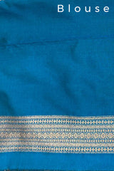 Teal Ethnic Woven Casual Silk Saree