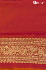 Tangerine Striped Woven Silk Saree