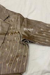 Grey Woven Tissue Silk Saree