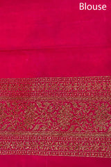 Magenta Pink Ethnic Woven Silk Saree