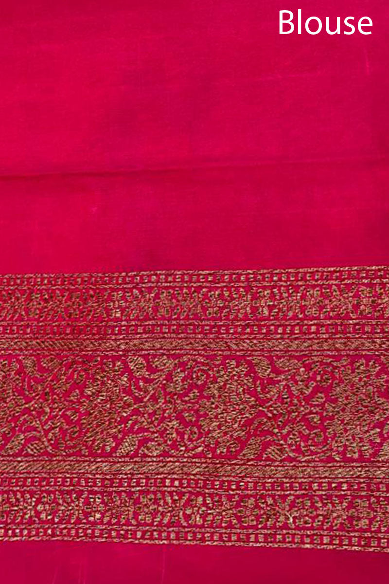 Magenta Pink Ethnic Woven Silk Saree