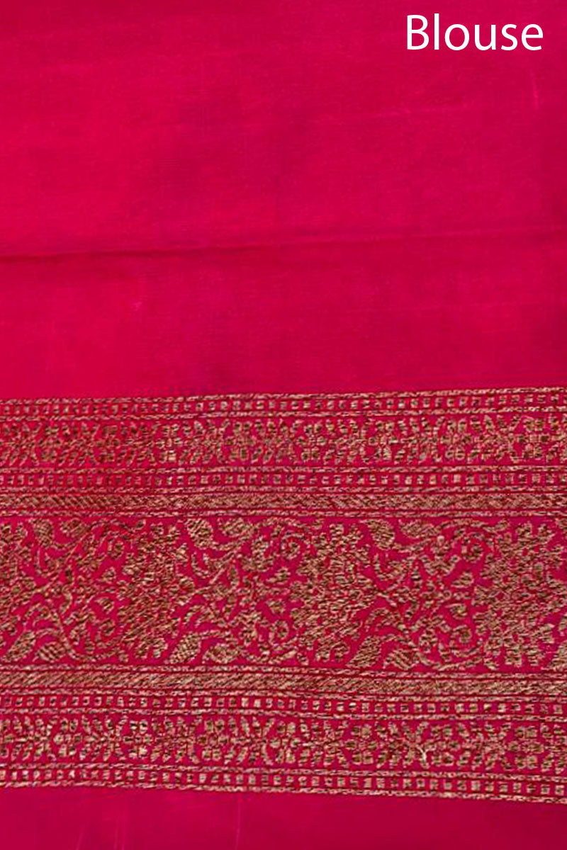 Magenta Pink Ethnic Woven Casual Silk Saree