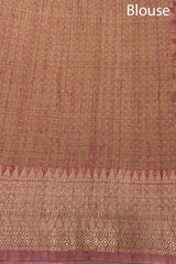 Rust Mauve Ethnic Woven Bnarasi Cotton Saree