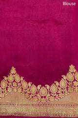 Magenta Pink Ethnic Handwoven Banarasi Silk Saree