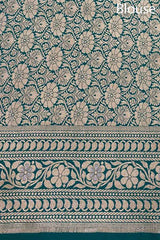 Teal Blue Sonarupa Handwoven Banarasi Silk Saree
