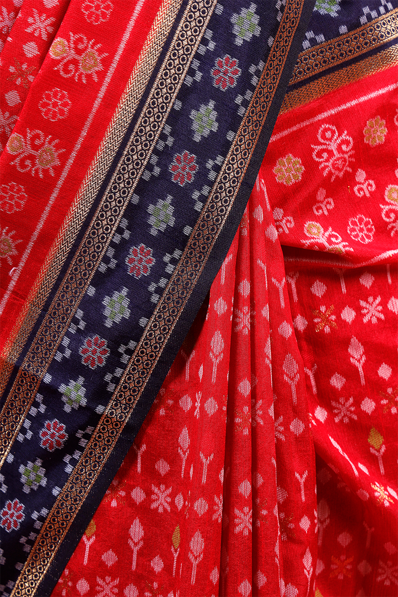 Red Ethnic Woven Silk Saree