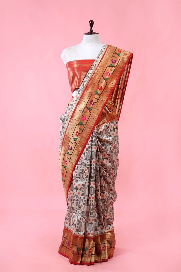 Buy Latest Grey Silk Saree Online