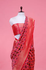 Fuscia Pink Patola Woven Silk Saree
