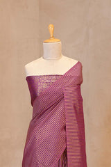 Purple Soft Silk with Zari Stripes