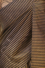 Black Soft Silk Saree with Zari Stripes
