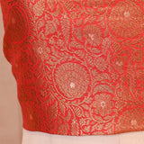 Rust Orange Soft Silk with Zari Stripes