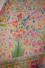 Sage Green Semi Viscose Silk Saree with Pashmina Style Gaja & Ushtra Border