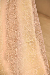 Turmeric Yellow  Semi-satin Saree With Gold Zari Floral Jaal
