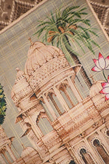 Grey Semi-Tusser Saree with Royal Heritage Pallu