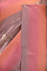 Rust Mauve Semi Silk Saree with Ethereal Floral vines