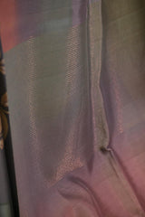 Steel Blue Semi Silk Saree with Ethereal Floral Vines