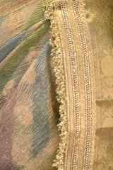 Sage Green Semi Crushed Tissue Silk Saree with Rangkat Pattern