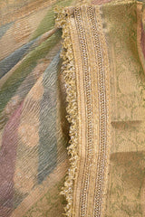Sage Green Semi Crushed Tissue Silk Saree with Rangkat Pattern