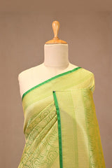 Light Green Soft Silk Saree with Zari Woven Brocade