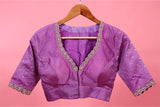 Lavender Handwoven Chiniya Silk Blouse - Chinaya Banaras