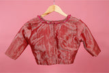 Fuschia Pink Handwoven Banarasi Silk Blouse - Chinaya Banaras