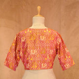 Rust Yellow Ikkat Silk Blouse