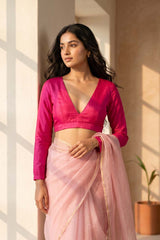 Crimson Pink Silk Blouse