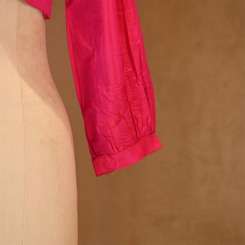 Crimson Pink Silk Blouse