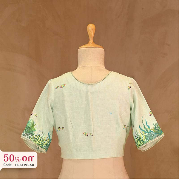 blouse,  Sage Green blouse, blouse design, bridal blouse, designer blouse, silk blouse, wedding blouse, latest blouse, brocade blouse, handloom blouse,