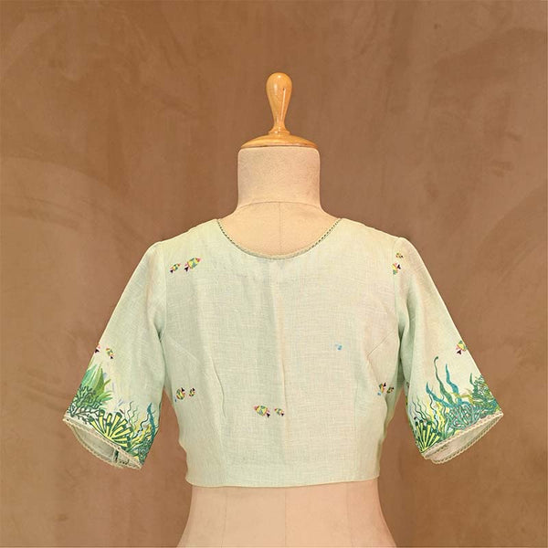 blouse,  Sage Green blouse, blouse design, bridal blouse, designer blouse, silk blouse, wedding blouse, latest blouse, brocade blouse, handloom blouse,