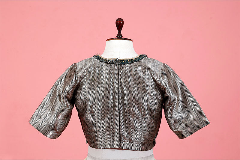 Fuschia Pink Handwoven Banarasi Silk Blouse