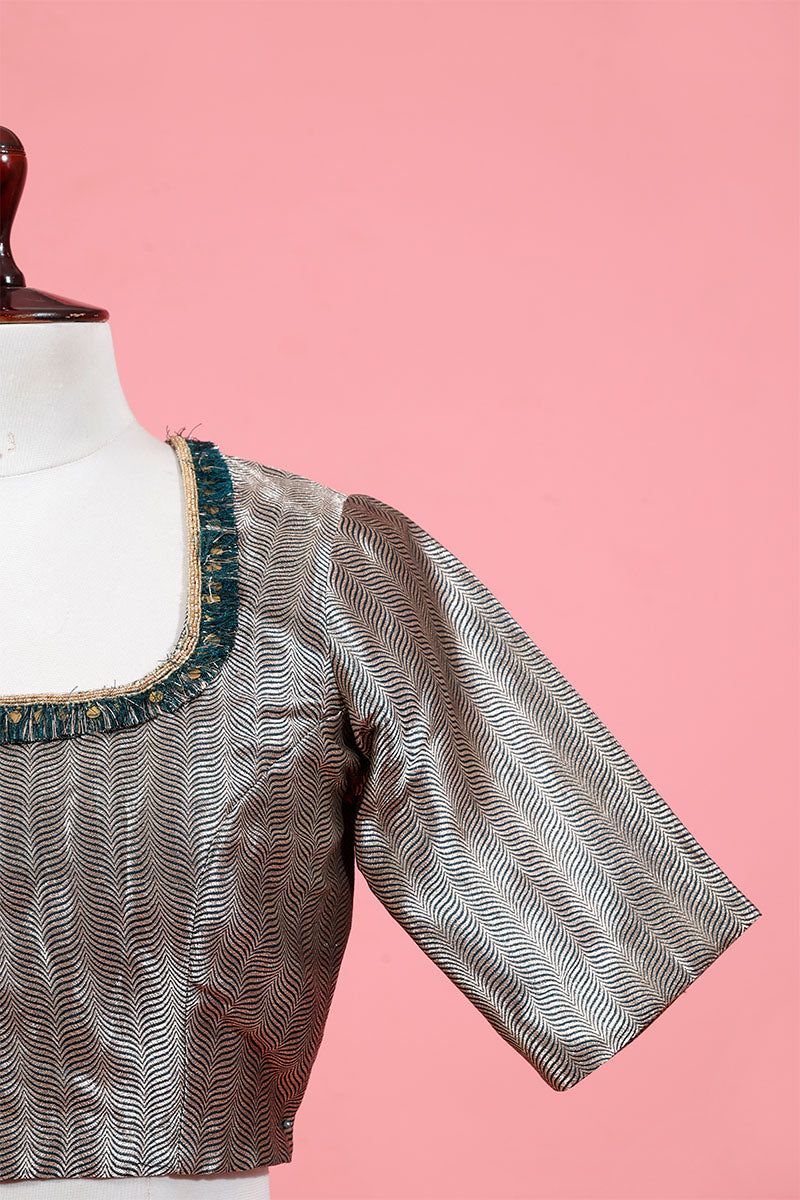 Fuschia Pink Handwoven Banarasi Silk Blouse