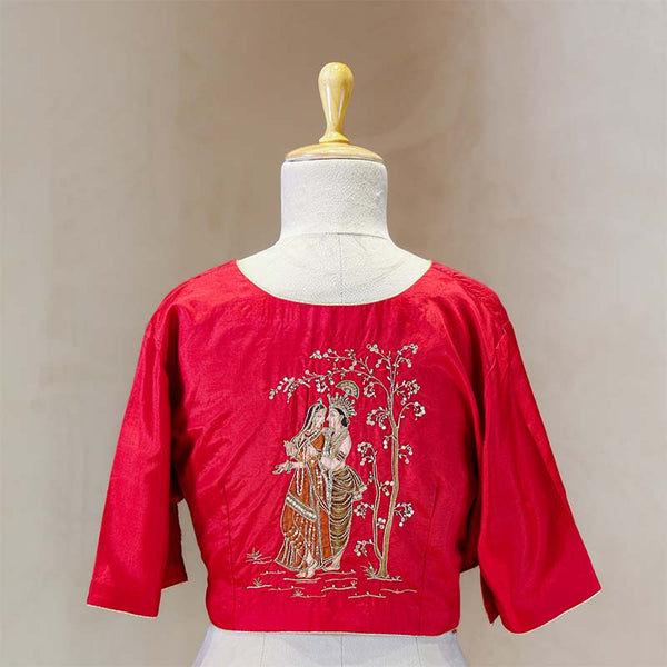 blouse, Red blouse, blouse design, bridal blouse, designer blouse, silk blouse, wedding blouse, latest blouse, brocade blouse, handloom blouse,