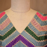 Steel Blue Rangkat Silk Blouse