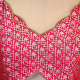 Pink Banarasi Silk Strap Blouse With Cutdana Work