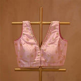 Baby Pink Handloom Banarasi Blouse