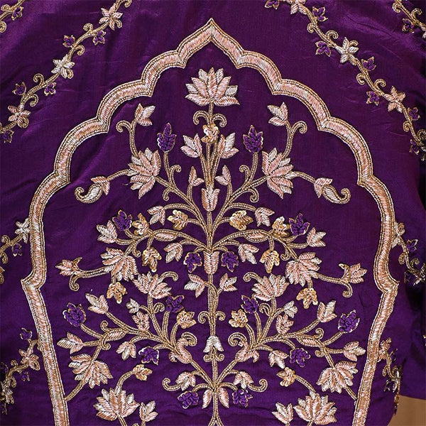 Nita Ambani Dark Purple Charbagh Designer Blouse