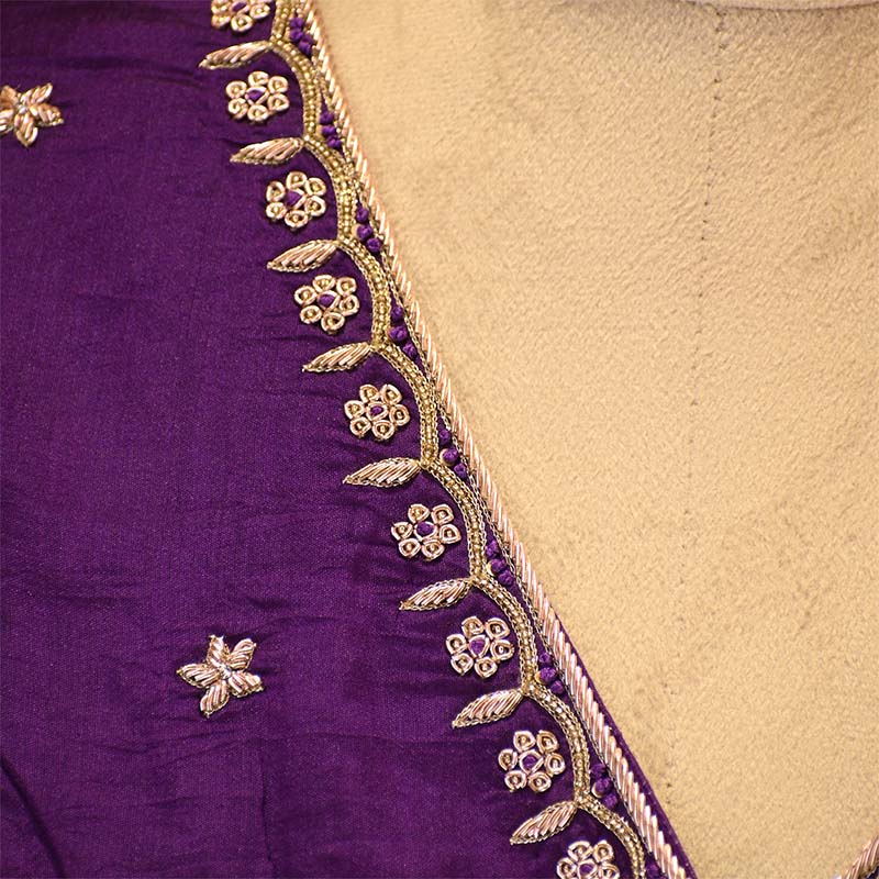 Nita Ambani Dark Purple Charbagh Designer Blouse