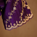 Nita Ambani Dark Purple Charbagh Designer Blouse