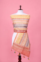 Chanderi Dupatta, peach dupatta, Dupatta for women​, Dupatta Design, printed dupatta
