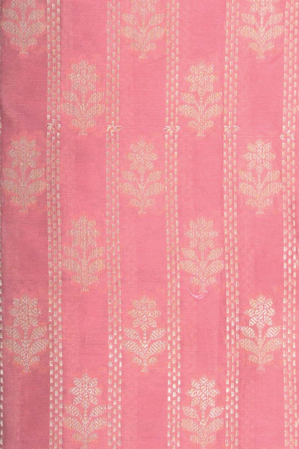 Pink Woven Chanderi Silk Dress Material at Chinaya Banaras