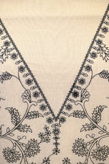 White Mulmul Cotton Three Piece Suit Set with Resham Embroidery