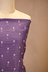 Purple Semi Kota Silk Three Piece Suit Set with Zari Butis &