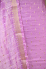Lilac Semi Silk Unstitched Suit Set with Zari Butis
